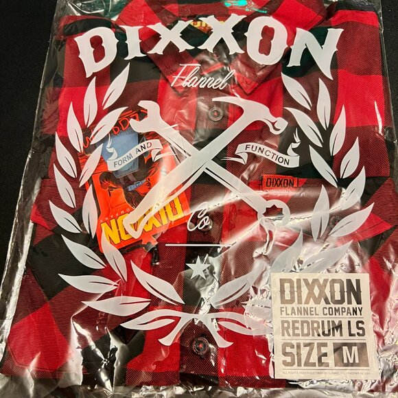 DIXXON Redrum Mens Flannel NWT in bag. 1 Size M, and 1 Size L - Picture 3 of 4